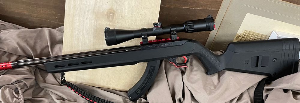 Lot 187: RUGER 10/22 THREADED BULL BARREL SIMMONS SCOPE Hunter X-22 Stock for Ruger 10/22
WOWOWOW THIS IS SWEET 
22 LONG RIFLE