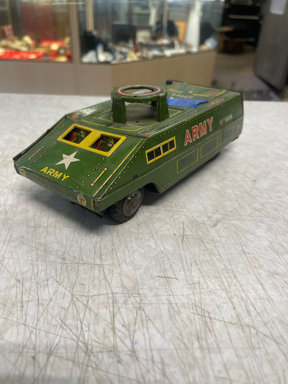 Lot 187: Tin Type Toy Army Tank $18 shipping 
