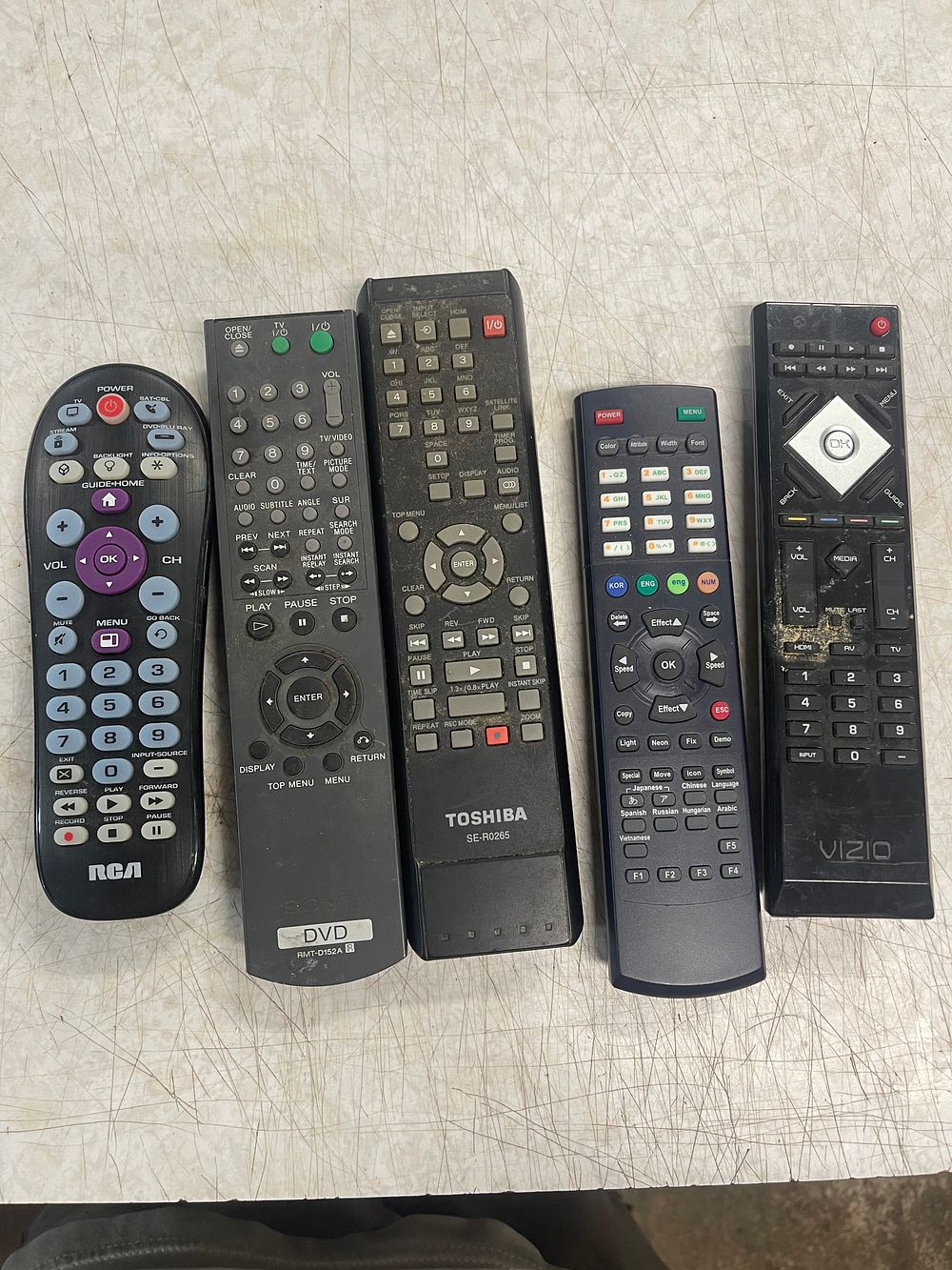 Lot 191: 5 Different Tv Remotes $18 shipping 