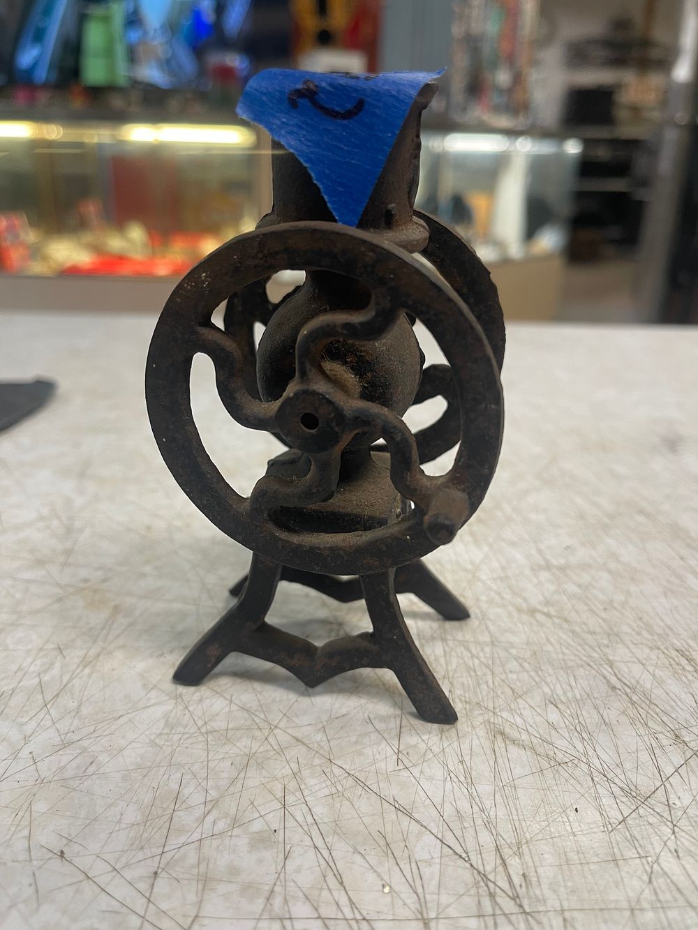 Lot 192: Cast Metal Salesman Sample Coffee Grinder $18 shipping 