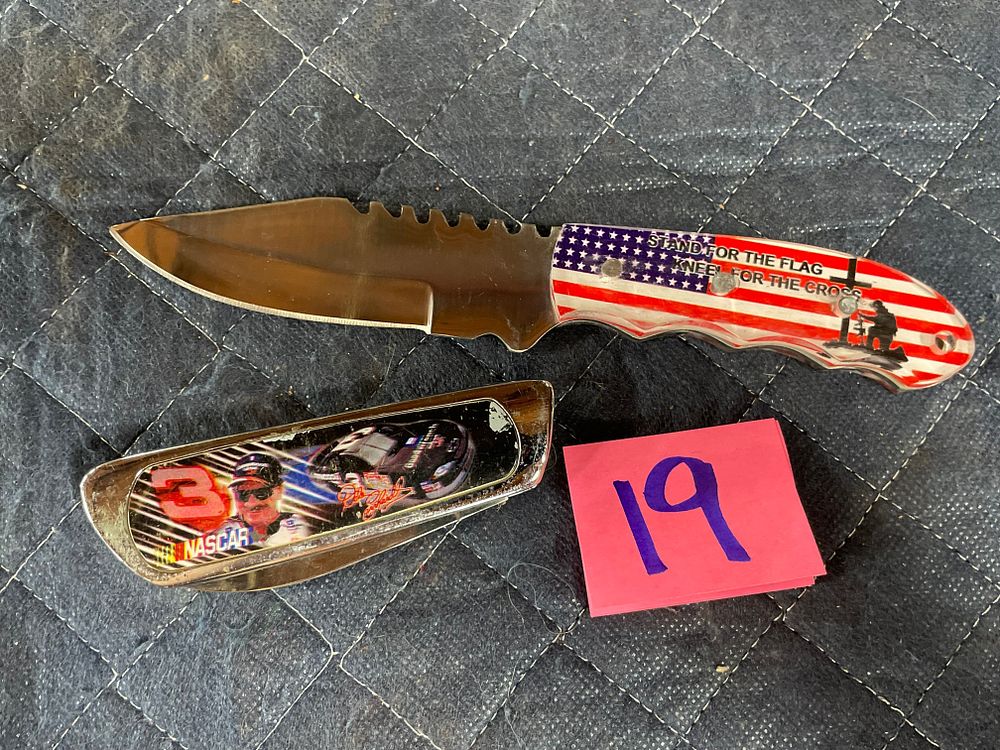 Set of Two Knives Dale Earnhart. Dale Earnhardt Sr Knife Nascar Fan Apparel 
American Flag Knife 