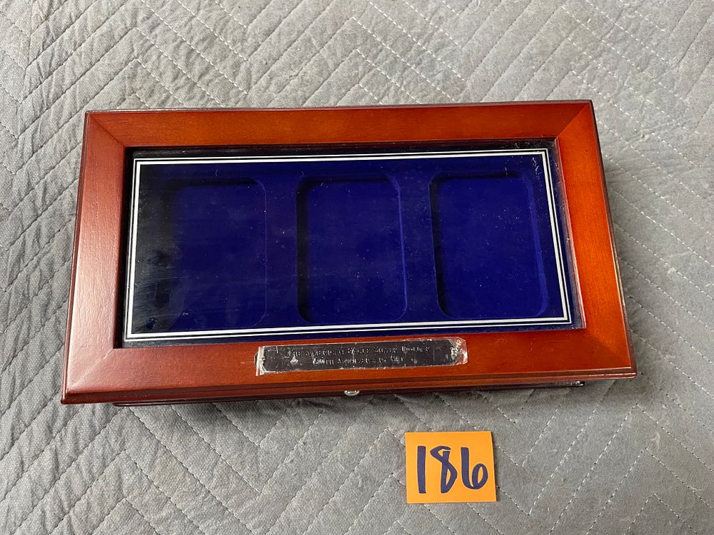 Lot 186: Eagle Silver Dollar Wooden Display Case