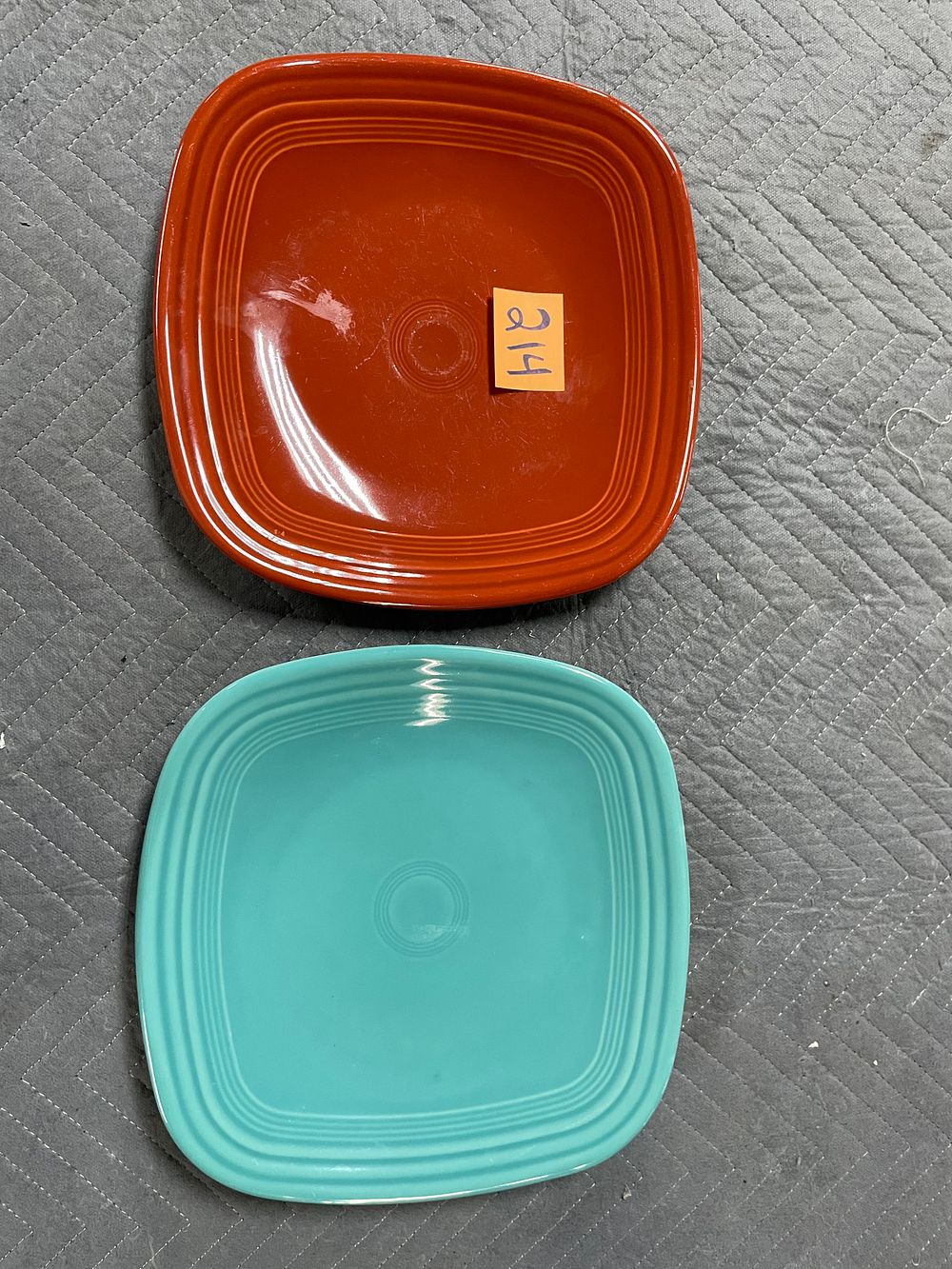 Lot 214: Red/Blue Fiesta Ware Plate
