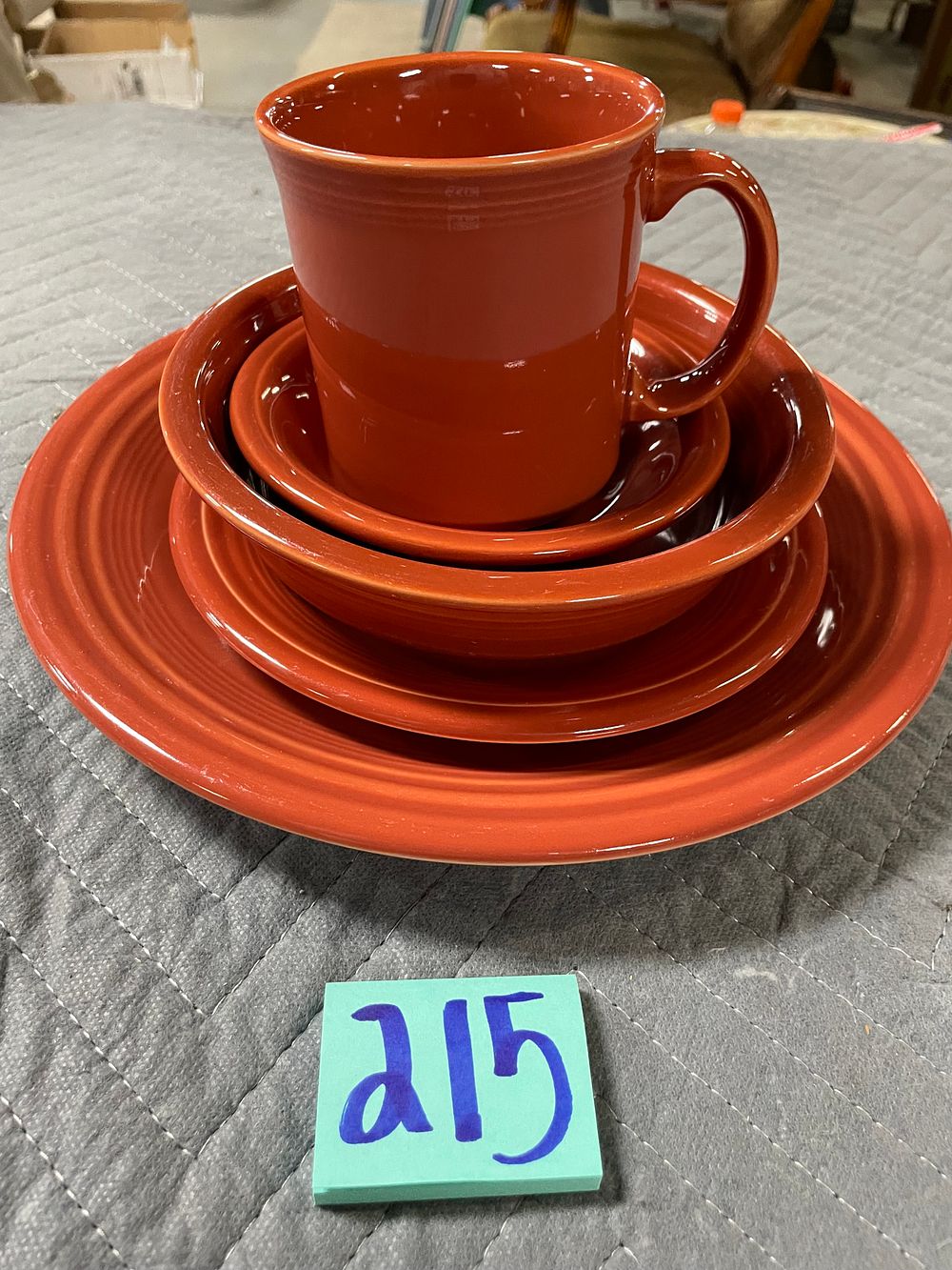 Lot 215: Paprika Orange 5 Piece Fiesta Ware