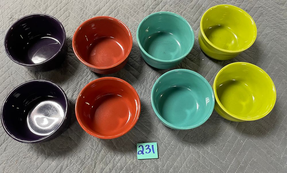 Lot 231: Fiesta Ware 8 Piece Bowl Lot