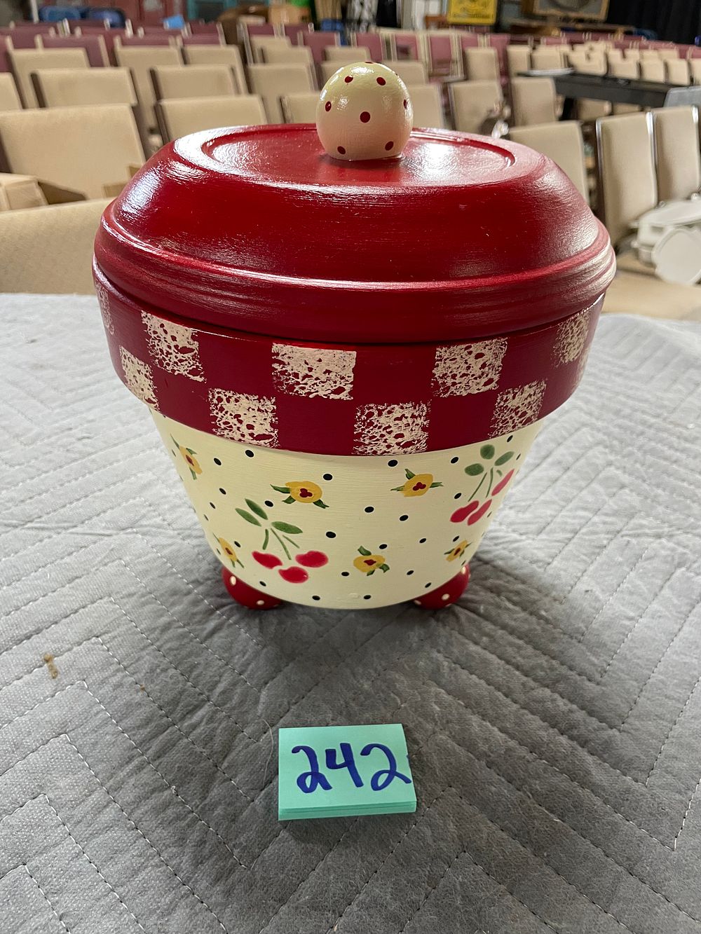 Lot 242: Hand Painted Flower Pot