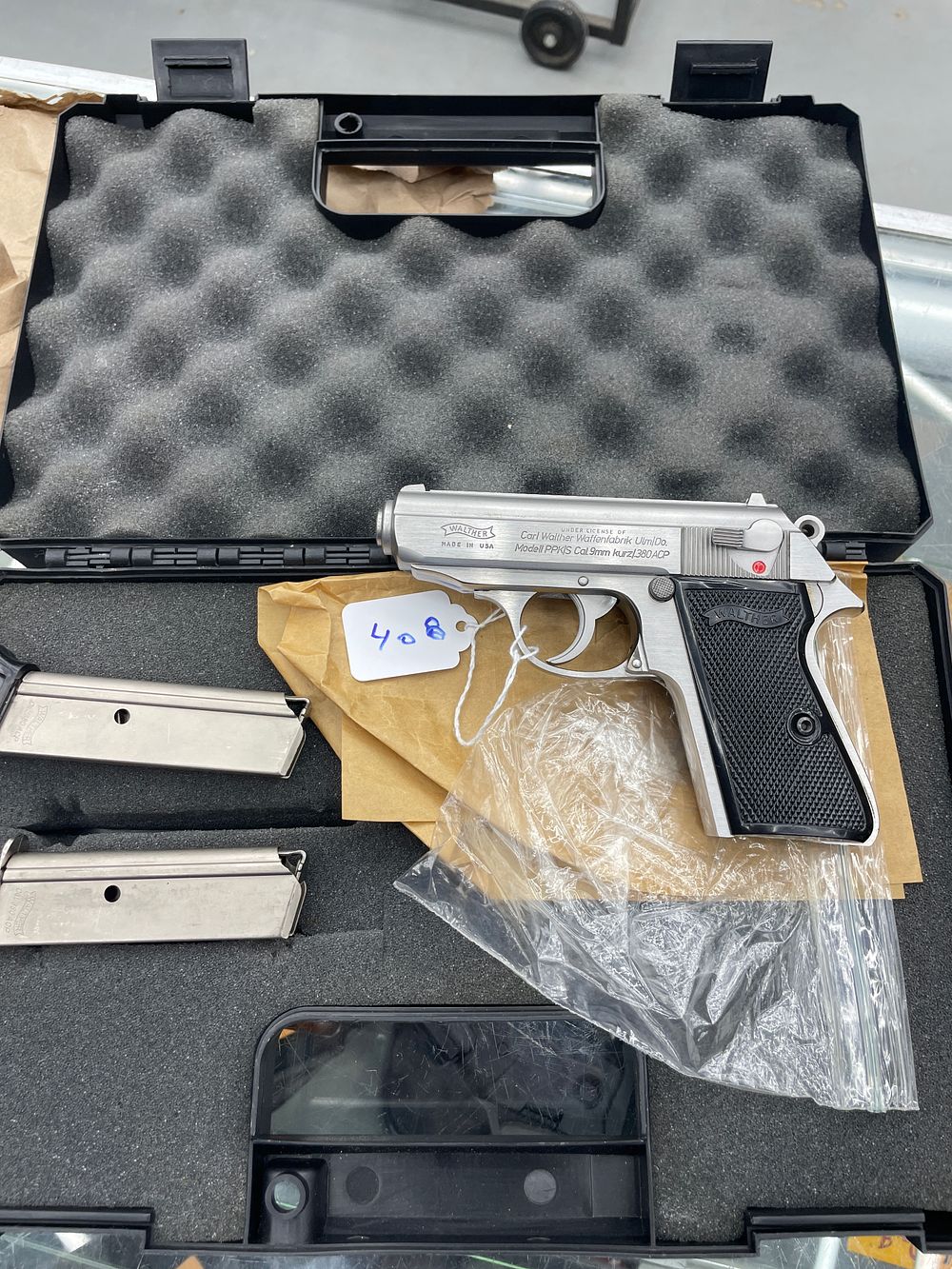 Lot 408: Walther PPK/S 380 auto Stainless with two mags & box brand new USA made box paperwork