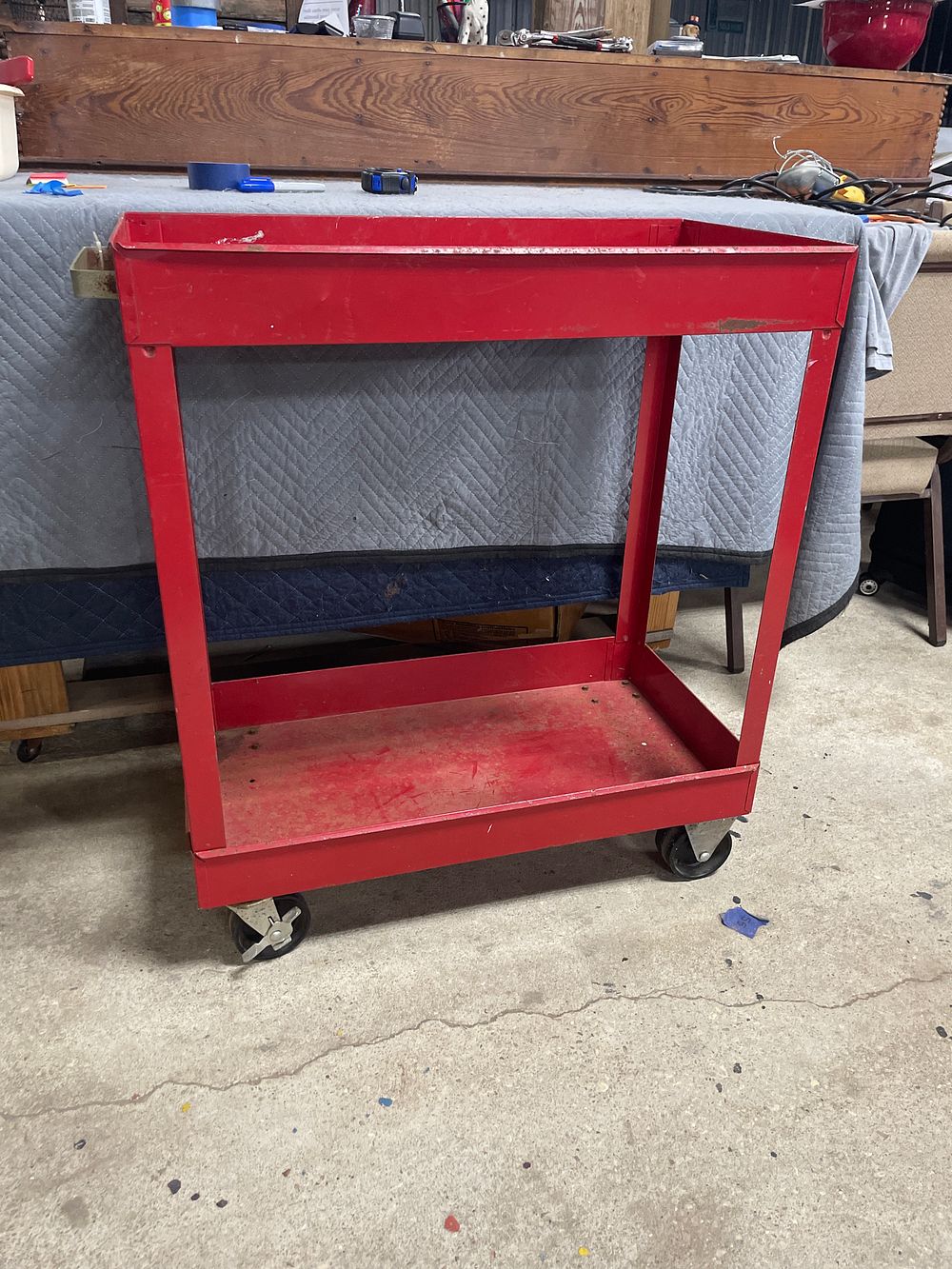 Red metal cart no shipping 35H x31L. Craftsman Red metal cart no shipping 35H x31L x 17w