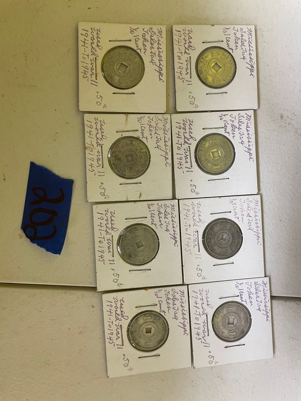 Lot 202: 8 Mississippi Luxury Tax Tokens