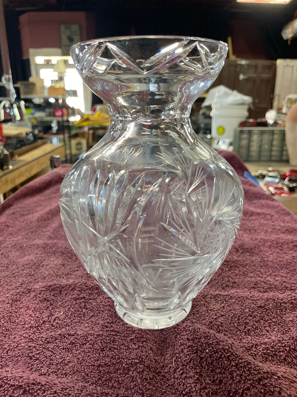 Lot 196: A Large Cut Crystal Vase