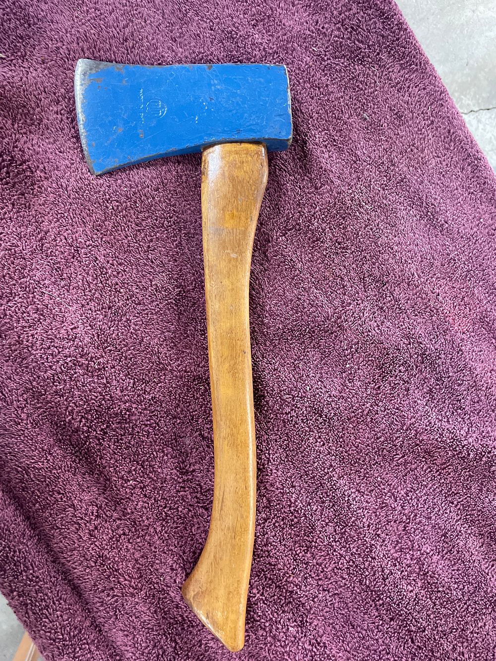 Lot 214: A Blue and Wood OHB Axe, Made in Sweden