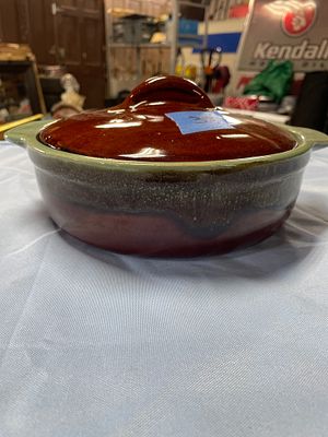 Country Fare Ceramic Covered Casserole Dish. A ceramic Country Fare covered casserole dish with 