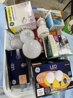 A Collection of GE and Sylvania Light Bulbs. A collection of new and used GE and Sylvania light 