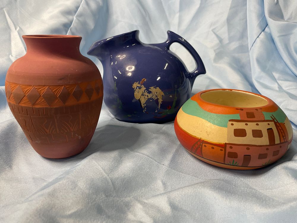 Lot 282: Three Ceramic Pottery Vessels