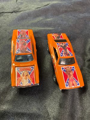 A Pair of Mattel Hot Wheels '69 Dodge Charger 500 "Dukes of Hazzard General Lee" Die-Cast Cars 