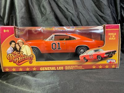 Joy Ride The Dukes of Hazzard General Lee 1969 Dodge Charger 1:18 Scale Die-Cast Model, Signed 