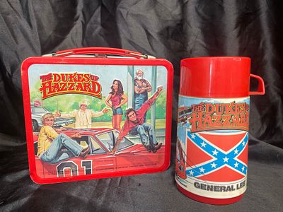 Aladdin 1980 The Dukes of Hazzard Metal Lunchbox and Thermos Set. An Aladdin 1980 'The Dukes of 
