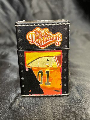 A Dukes of Hazzard Butane Lighter, Leather Feel, General Lee. A Dukes of Hazzard Butane Lighter 