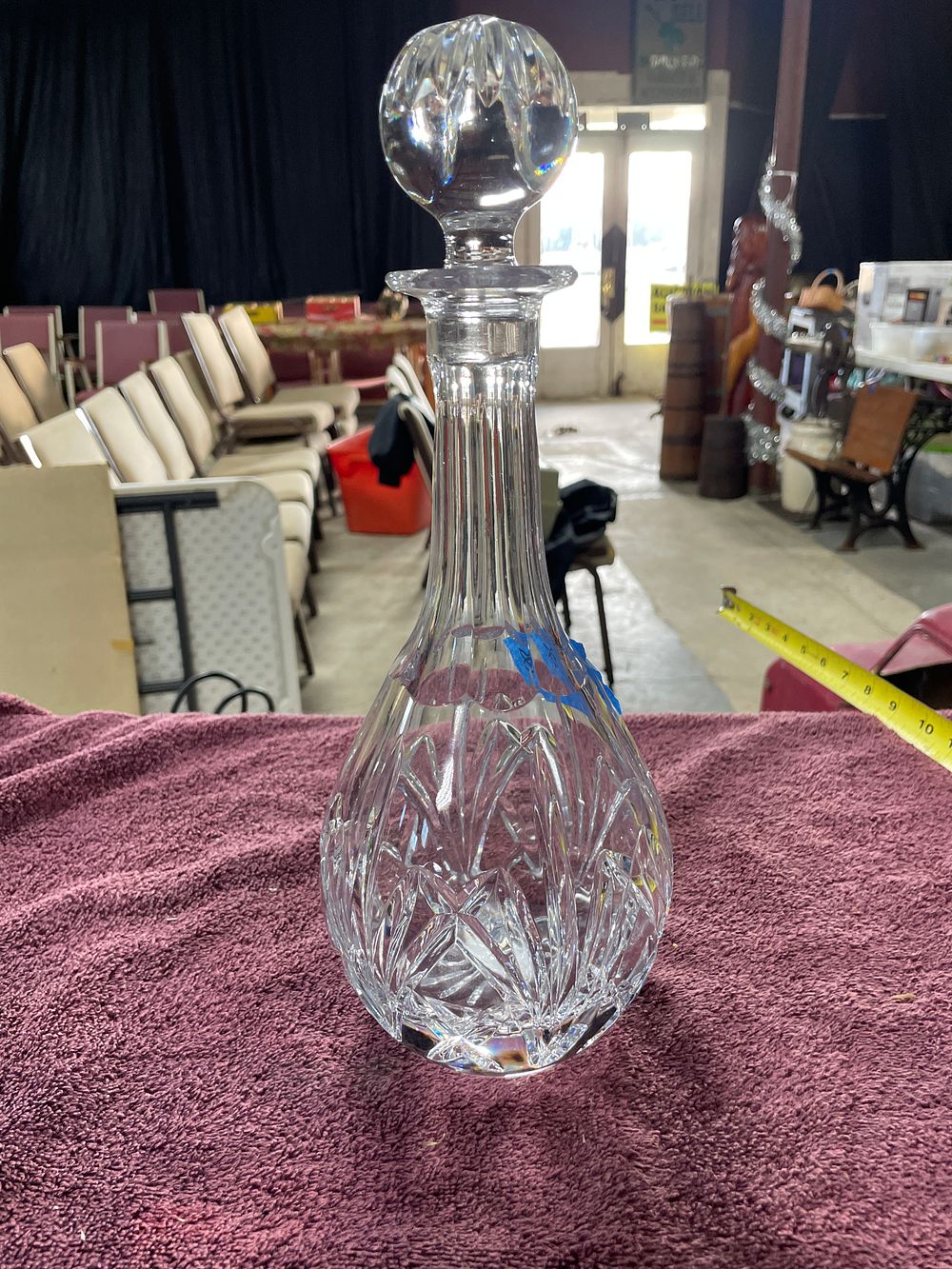 Lot 178: Brilliant Cut Clear Crystal Decanter and Stopper Attributed to Waterford