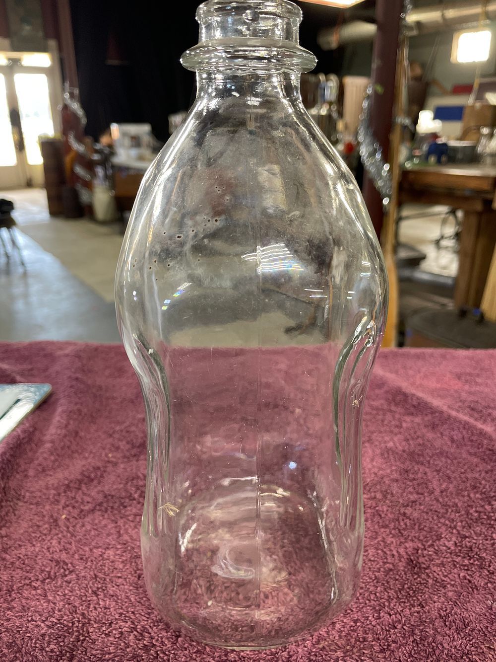 Lot 31: Vintage Clear Molded Glass Half Gallon Utility Bottle