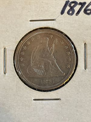 1876 United States Seated Liberty Silver Quarter Coin extremely rare excellent condition
this 