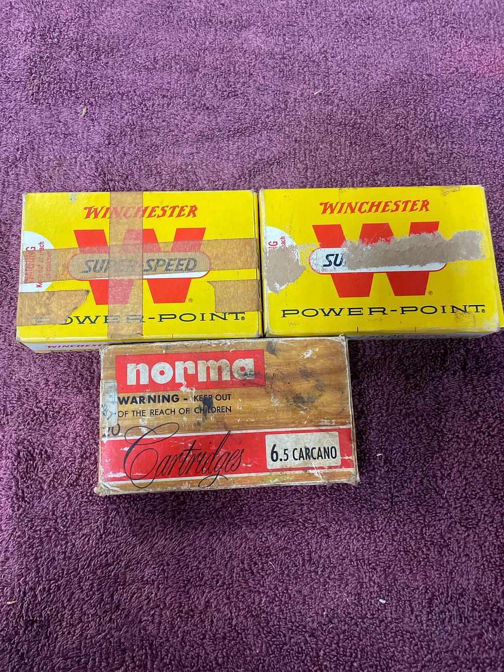 Lot 150: A Trio of Winchester and Norma Ammunition Boxes