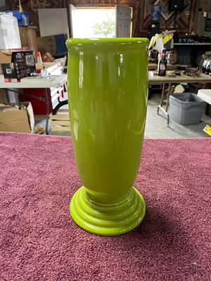 Fiesta Millennium III Chartreuse Green Ceramic Vase. A bright green ceramic vase marked Fiesta 