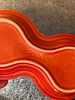 Fiesta Ceramic Cream and Sugar Set with Tray. A three-piece orange-red ceramic set featuring a Image - 7