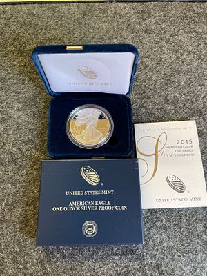 2015-W American Eagle One Ounce Silver Proof Coin Set. A 2015-W American Eagle one ounce silver 
