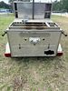 The USA Trailer Store Towable Hot Dog Cart Trailer. A silver diamond-plate towable hot dog cart Image - 3