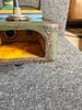 Vintage Masudaya Modern Toys Battery Operated Tin Army Jeep. A vintage olive green tin Image - 1