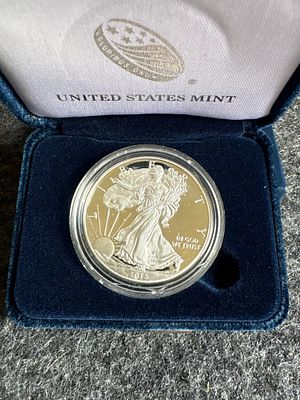 2015 W American Eagle One Ounce Silver Proof Coin. A 2015 American Eagle one ounce silver proof 