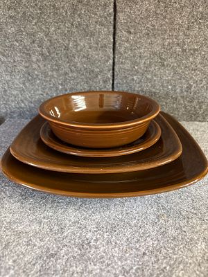 A Collection of Brown Homer Laughlin Fiesta Ceramic Tableware. A collection of brown ceramic 