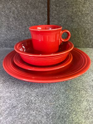 A Collection of Homer Laughlin Fiesta Scarlet Ceramic Dinnerware. A collection of ceramic 