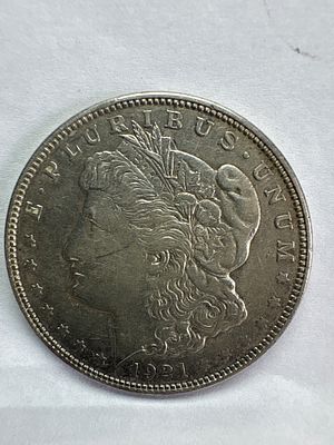 US 1921-S Morgan Silver Dollar. This US 1921-S Morgan Silver Dollar is a one-dollar denomination 
