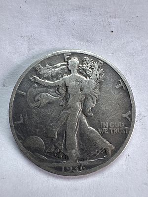 1936 US Walking Liberty Silver Half Dollar. 1936 US Walking Liberty half dollar struck at the 