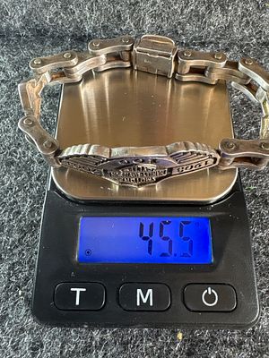 Harley-Davidson 100th Anniversary Sterling Silver Bike Chain Bracelet. A commemorative 
