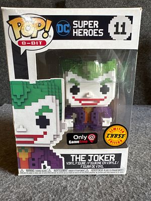 Funko Pop 8-Bit DC Super Heroes The Joker 11 GameStop Exclusive Limited Chase Edition Vinyl Figure. 