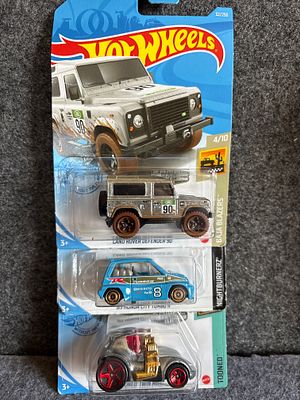 Trio of Mattel Hot Wheels Die-Cast Model Vehicles Including ZAMAC Variants. This lot features 