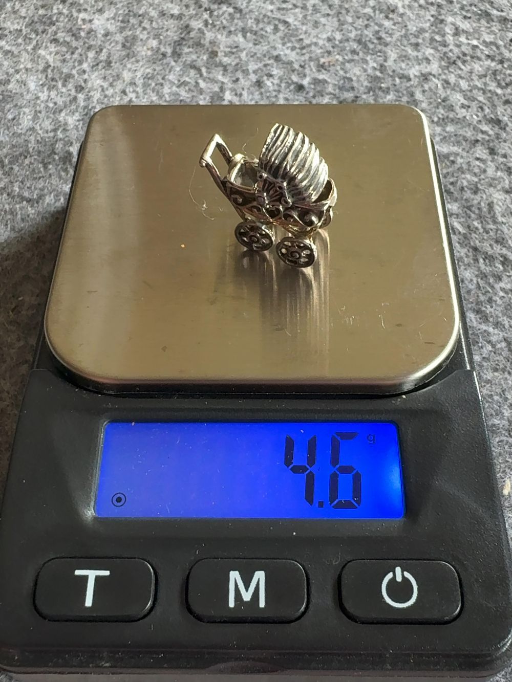 Lot 185: Sterling Silver Victorian Style Baby Carriage Charm