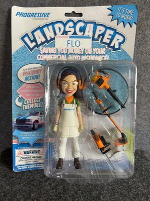 Progressive Commercial Landscaper Flo Action Figure. This is a promotional stylized action 