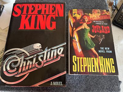Stephen King Novels “Christine and Joyland” great condition for age.
Previous owner may have 