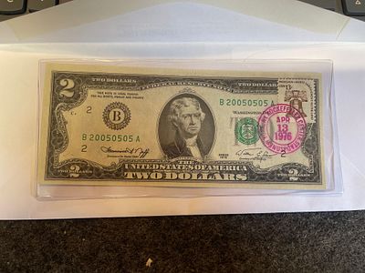1976 2 Dollar Bill Unc. Stamped First Day Of Issue New York, Rockefeller Center
UNCICULATED