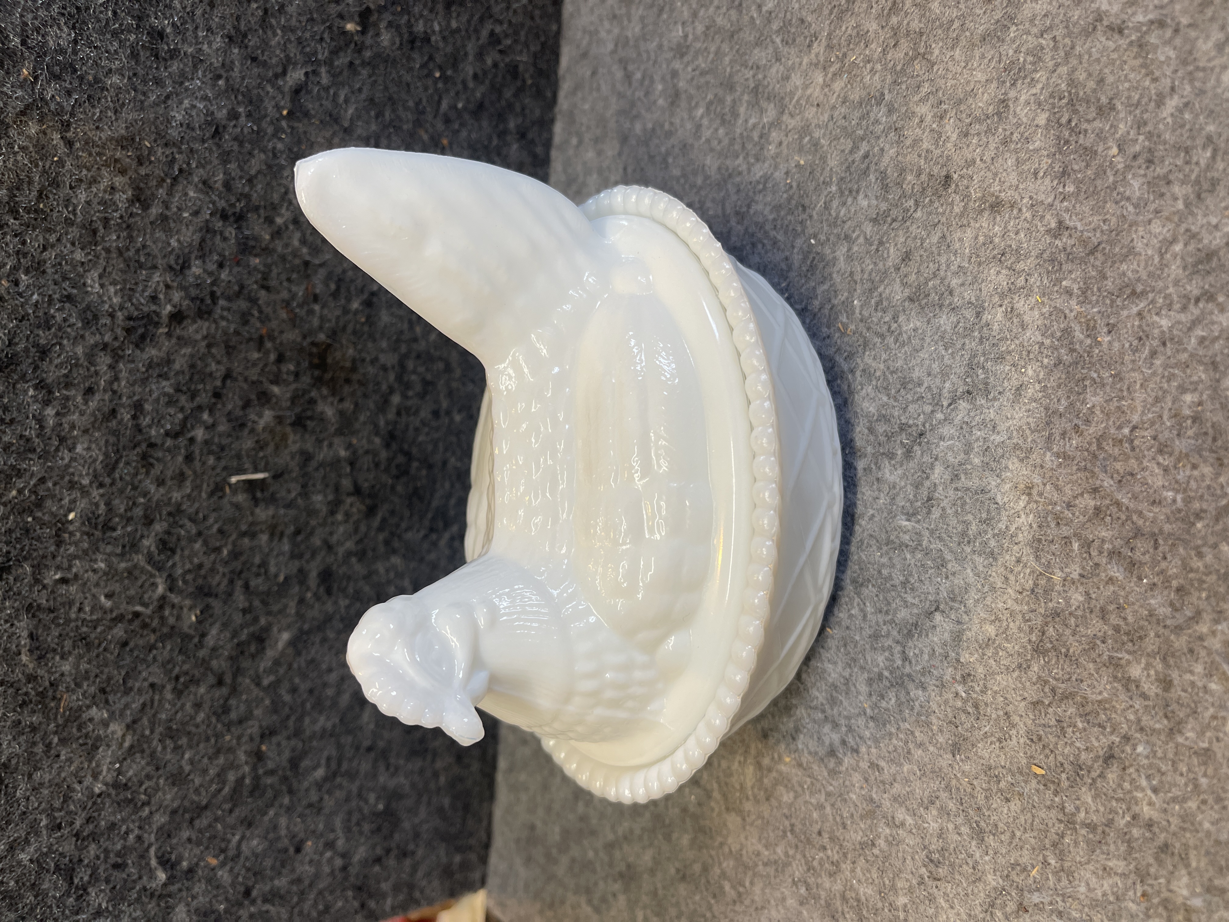 Imperial Glass Company Milk Glass Hen on Nest Covered Dish