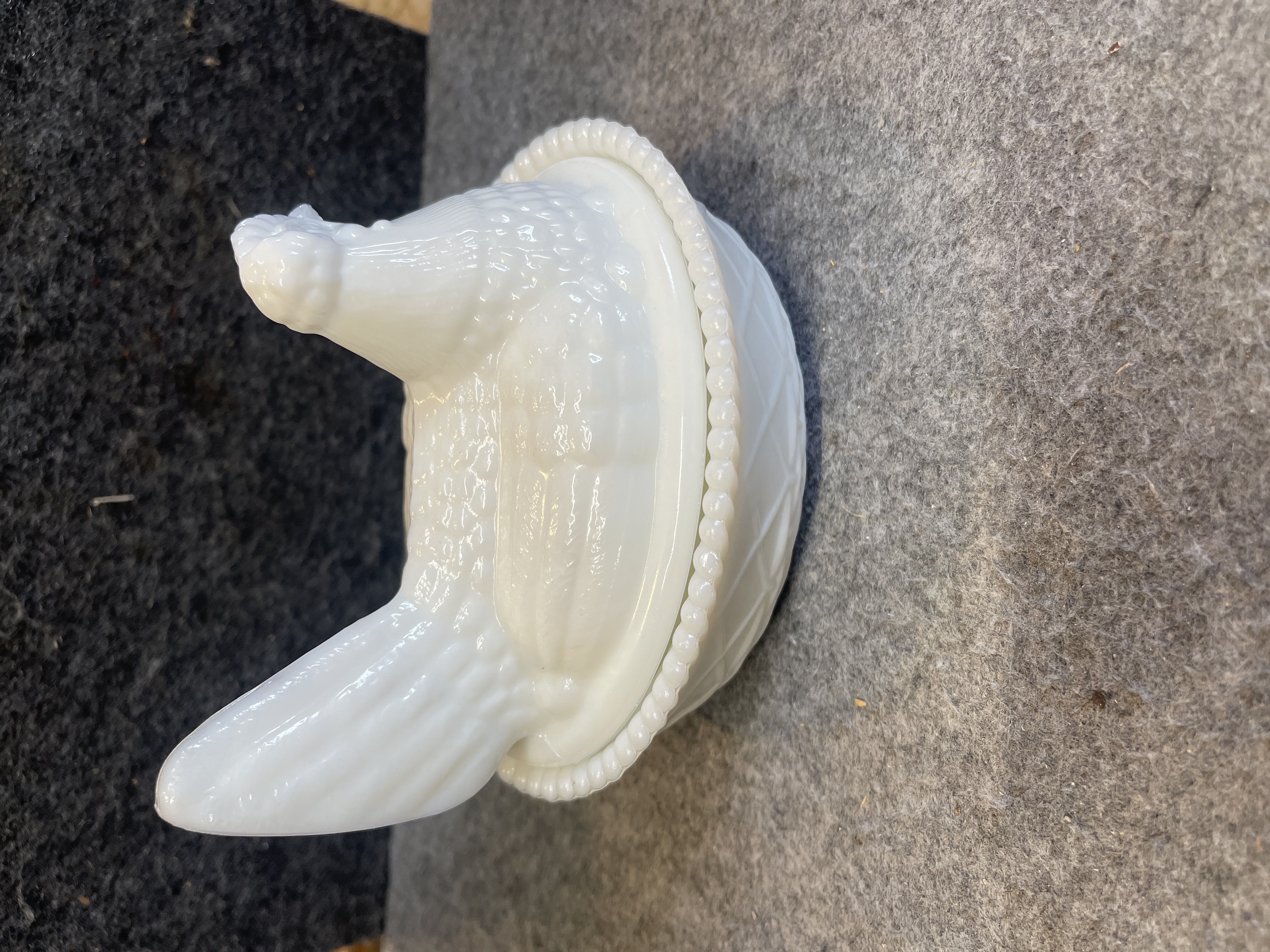 Imperial Glass Company Milk Glass Hen on Nest Covered Dish