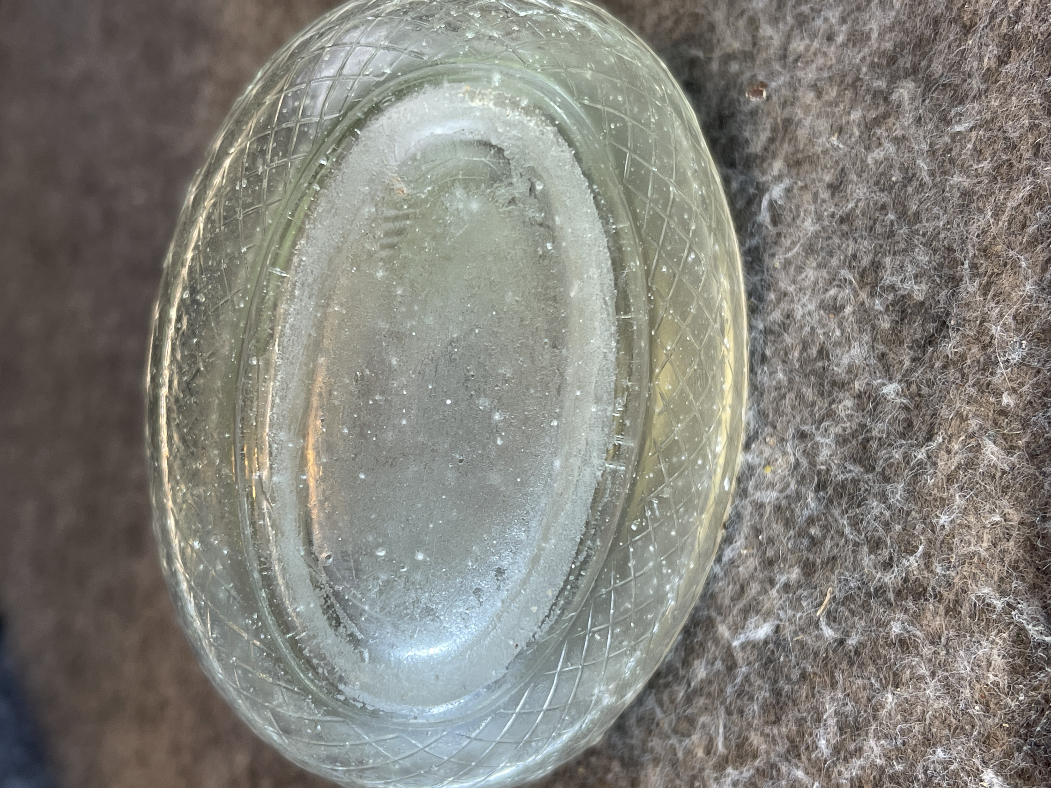 Miniature Pressed Glass Hen on Nest Covered Dish in Pale Yellow-Green
