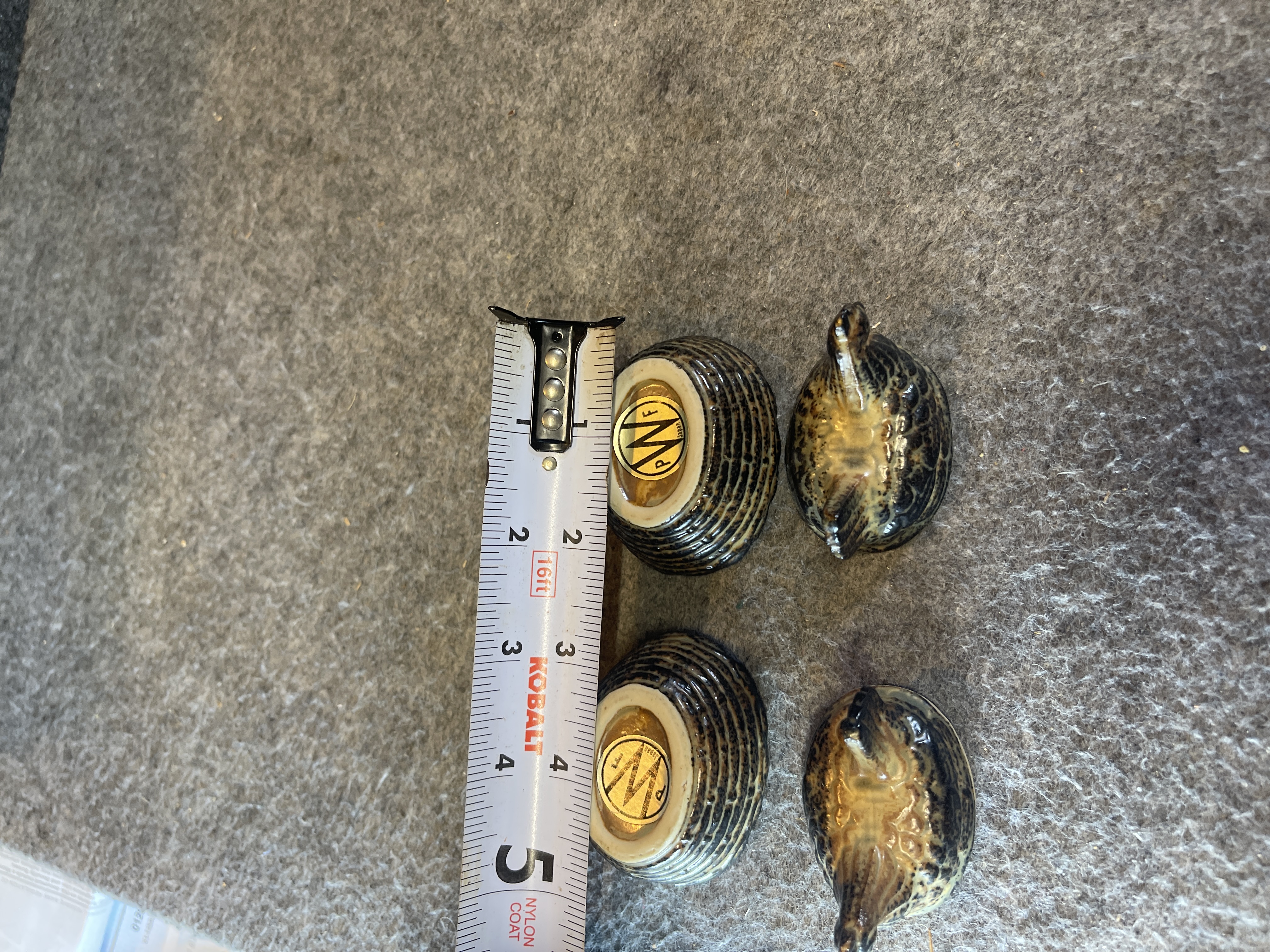 A Pair of PWF Japan Miniature Ceramic Hen on Nest Lidded Boxes