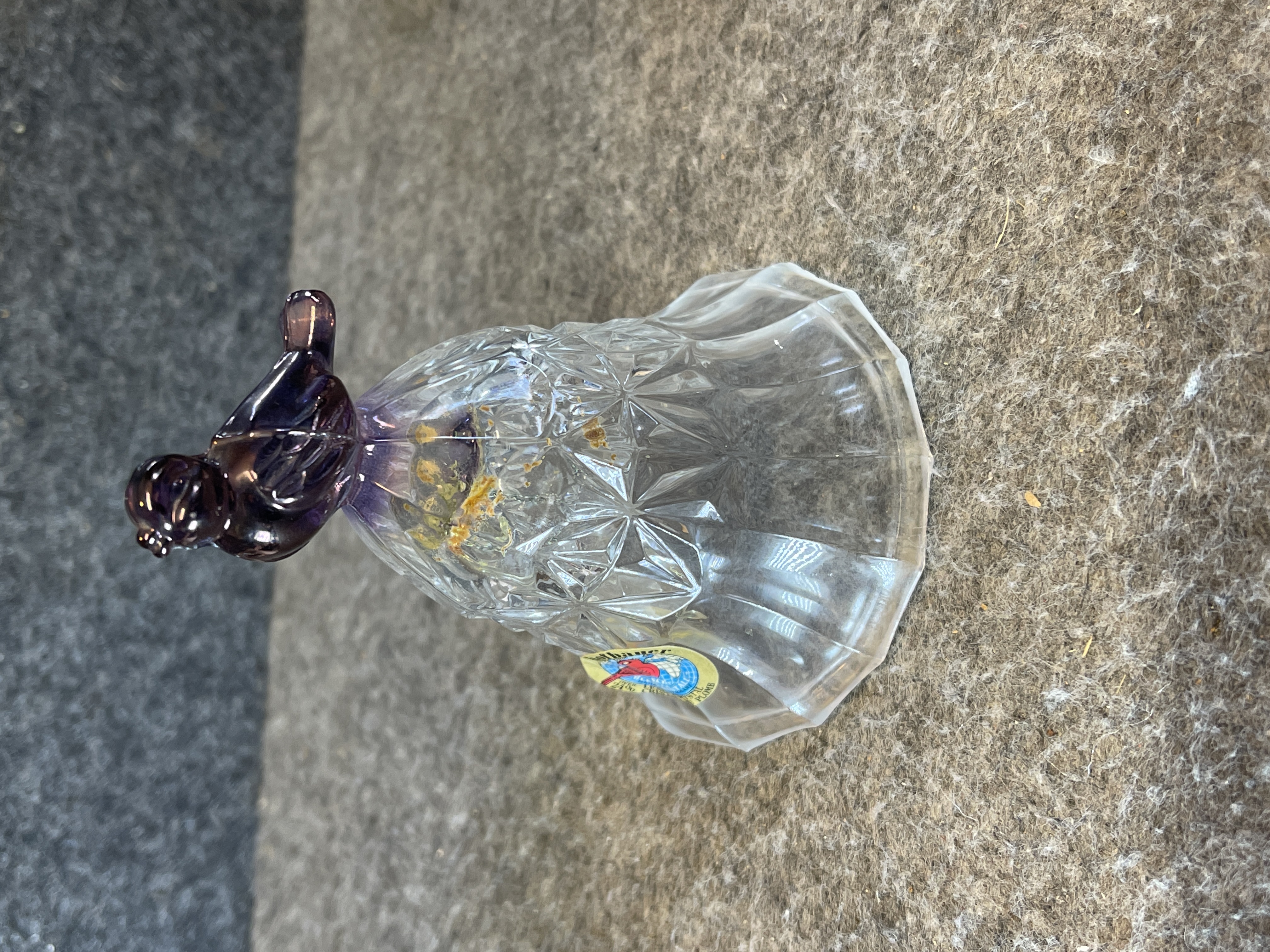 Hofbauer The Byrdes Collection Lead Crystal Bell with Amethyst Cardinal Handle