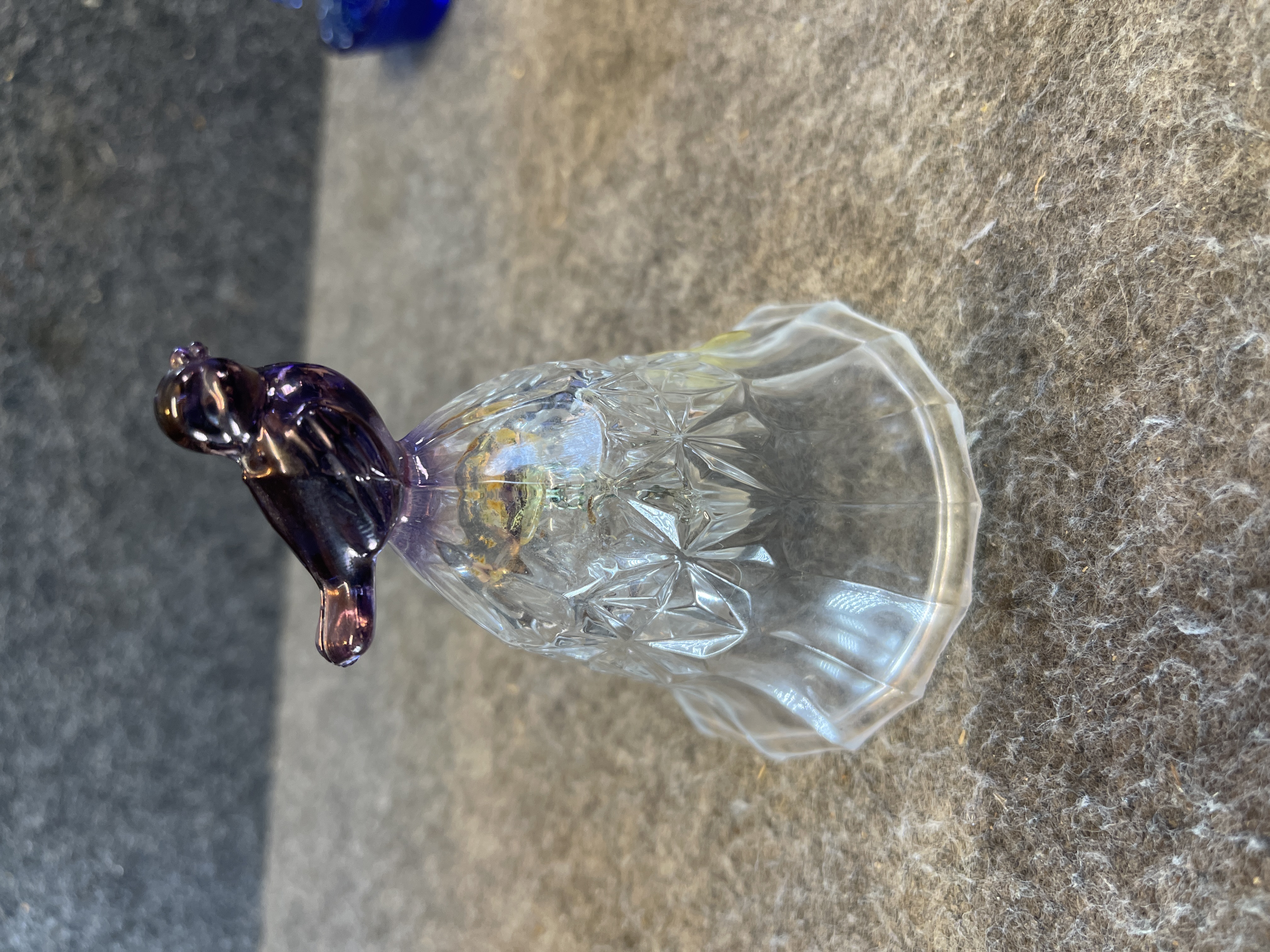 Hofbauer The Byrdes Collection Lead Crystal Bell with Amethyst Cardinal Handle