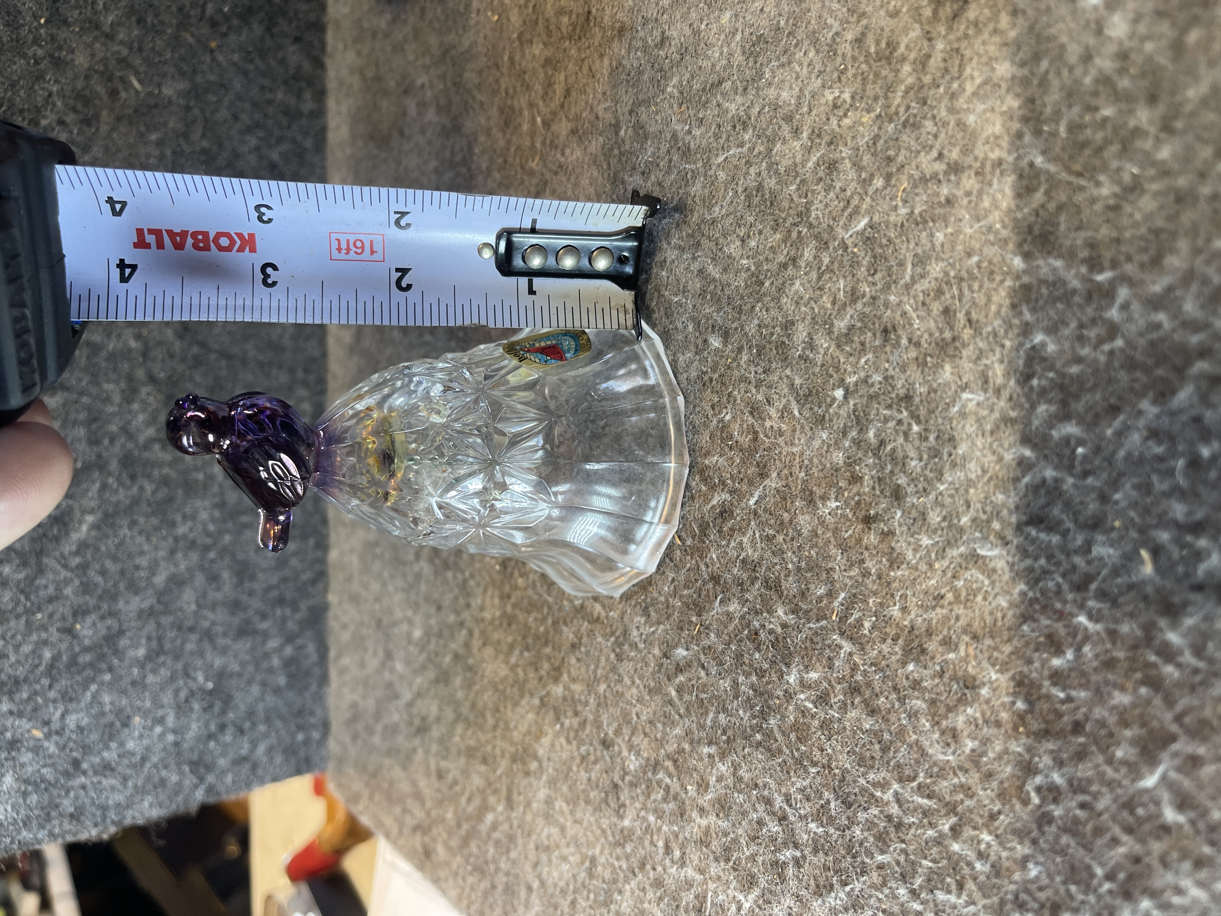 Hofbauer The Byrdes Collection Lead Crystal Bell with Amethyst Cardinal Handle